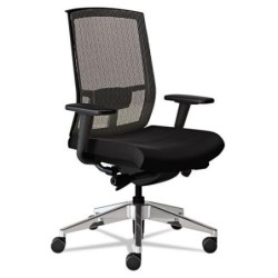 HON Pillow-Soft 2190 Series Executive High-Back Chair Mahogany/Black Leather